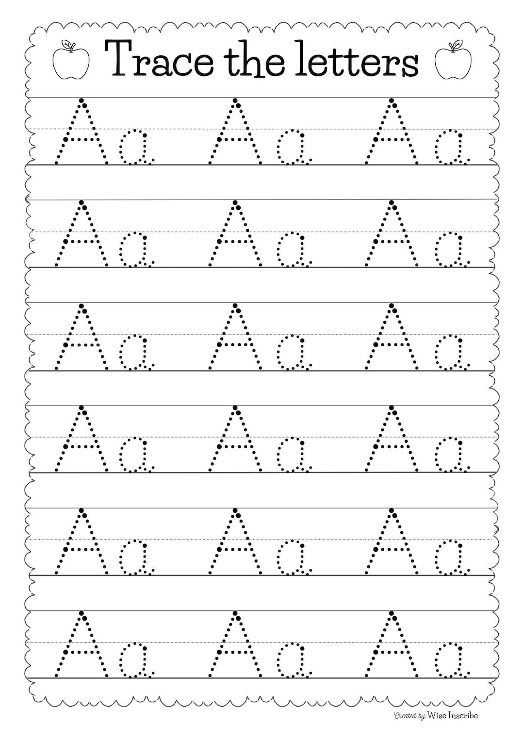 Alphabet Tracing Worksheets ABC Practice Preschool Resources printable Etsy