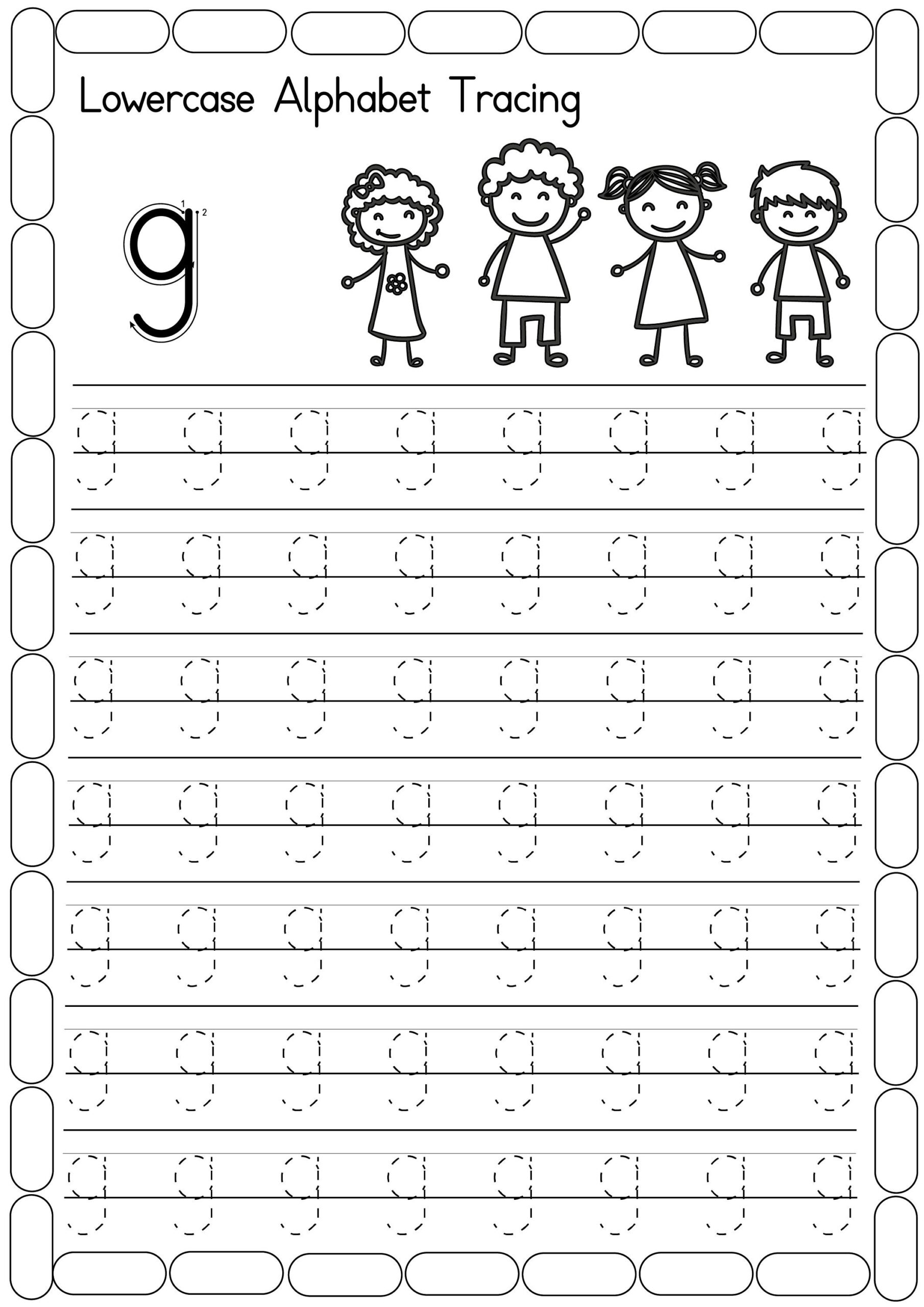 Alphabet Tracing Worksheets Lowercase Handwriting Practice PDF Etsy