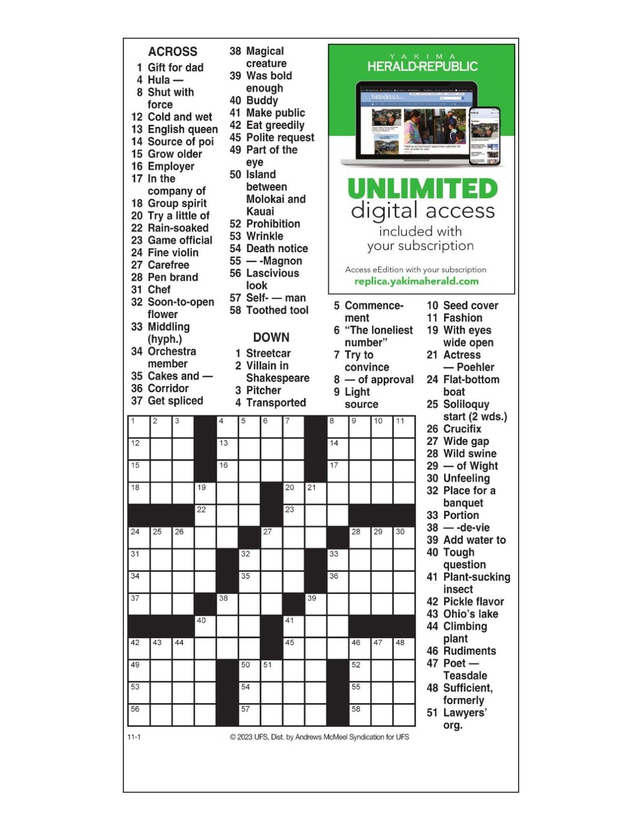 flat bottomed boat crossword