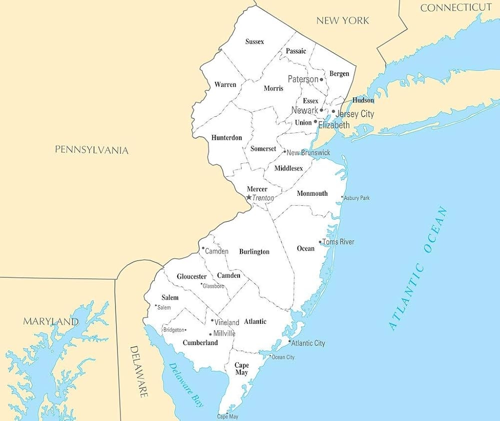 nj counties map with towns