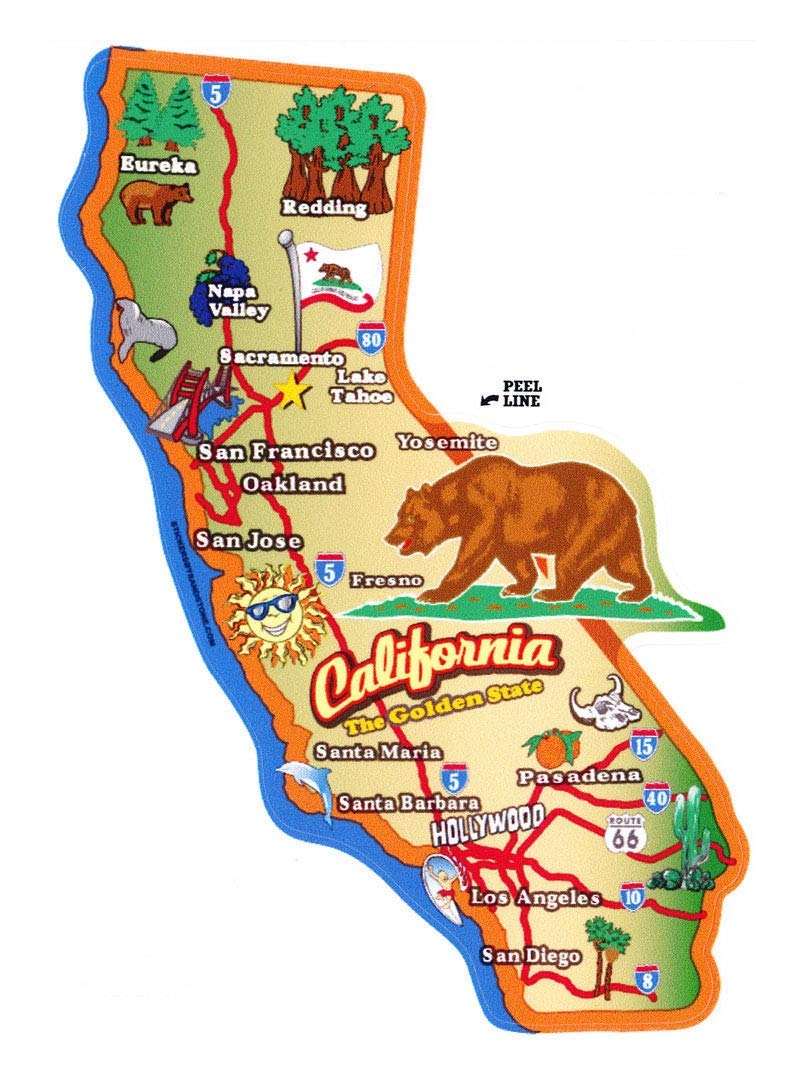 Amazon California State Map Outline Vinyl Sticker Arts Crafts Sewing