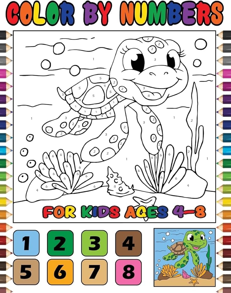 Amazon Color By Numbers For Kids Ages 4 8 Cute Animals Color By Number 9781471629327 Press Penciol Books