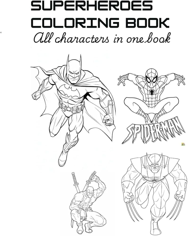 Amazon Superheroes Coloring Book All Characters In One Book Character Designing Books 9798336288186 Soni Mrs Priya Soni Mrs Priya Books