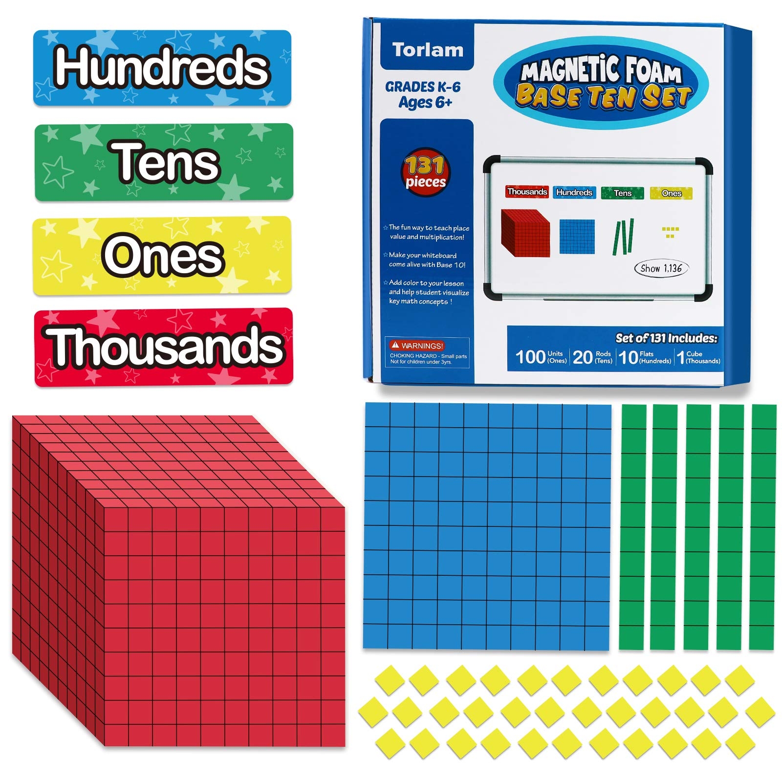 Amazon Torlam 131 PCS Magnetic Base Ten Blocks Place Value Blocks Math Manipulatives K 3 For Elementary Classroom Math Counters Counting Cubes For Kids Base 10 For 1st 2nd 3rd Grade Office Products Amazon Torlam 131 PCS Magnetic Base Ten Blocks Place Value Blocks Math Manipulatives K 3 For Elementary Classroom Math Counters Counting Cubes For Kids Base 10 For 1st 2nd 3rd Grade Office Products