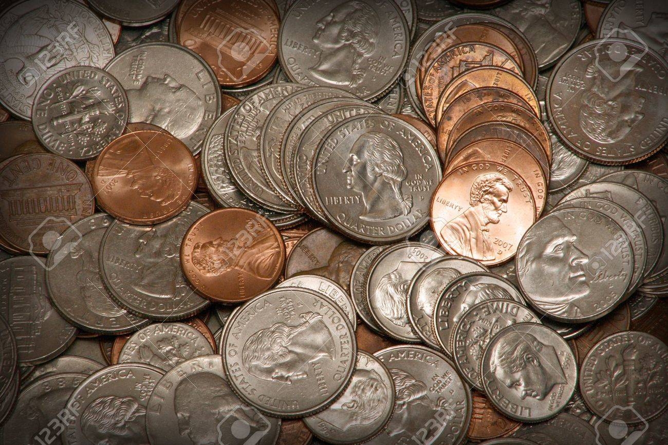 American Coins Pennies Nickels Dimes And Quarters Stock Photo Picture And Royalty Free Image Image 2175684 