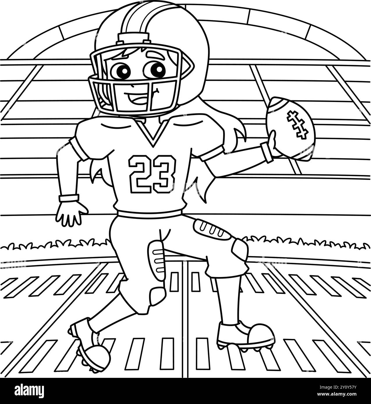 American Football Female Player Coloring Page Stock Vector Image Art Alamy American Football Female Player Coloring Page Stock Vector Image Art Alamy