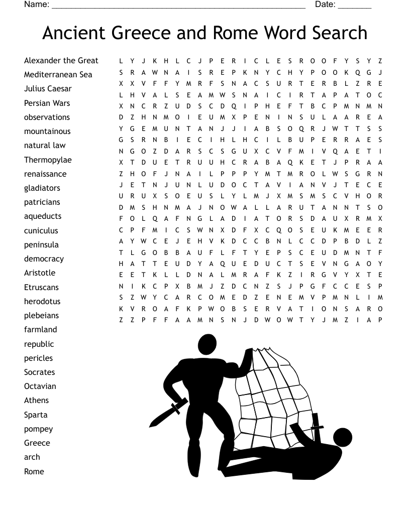 Ancient Greece Vocabulary Crossword WordMint