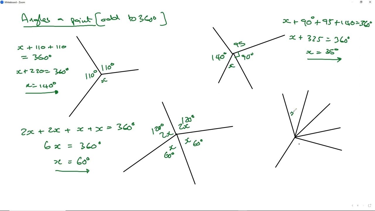 Angles At A Point 360 Degrees And Algebra YouTube Angles At A Point 360 Degrees And Algebra YouTube