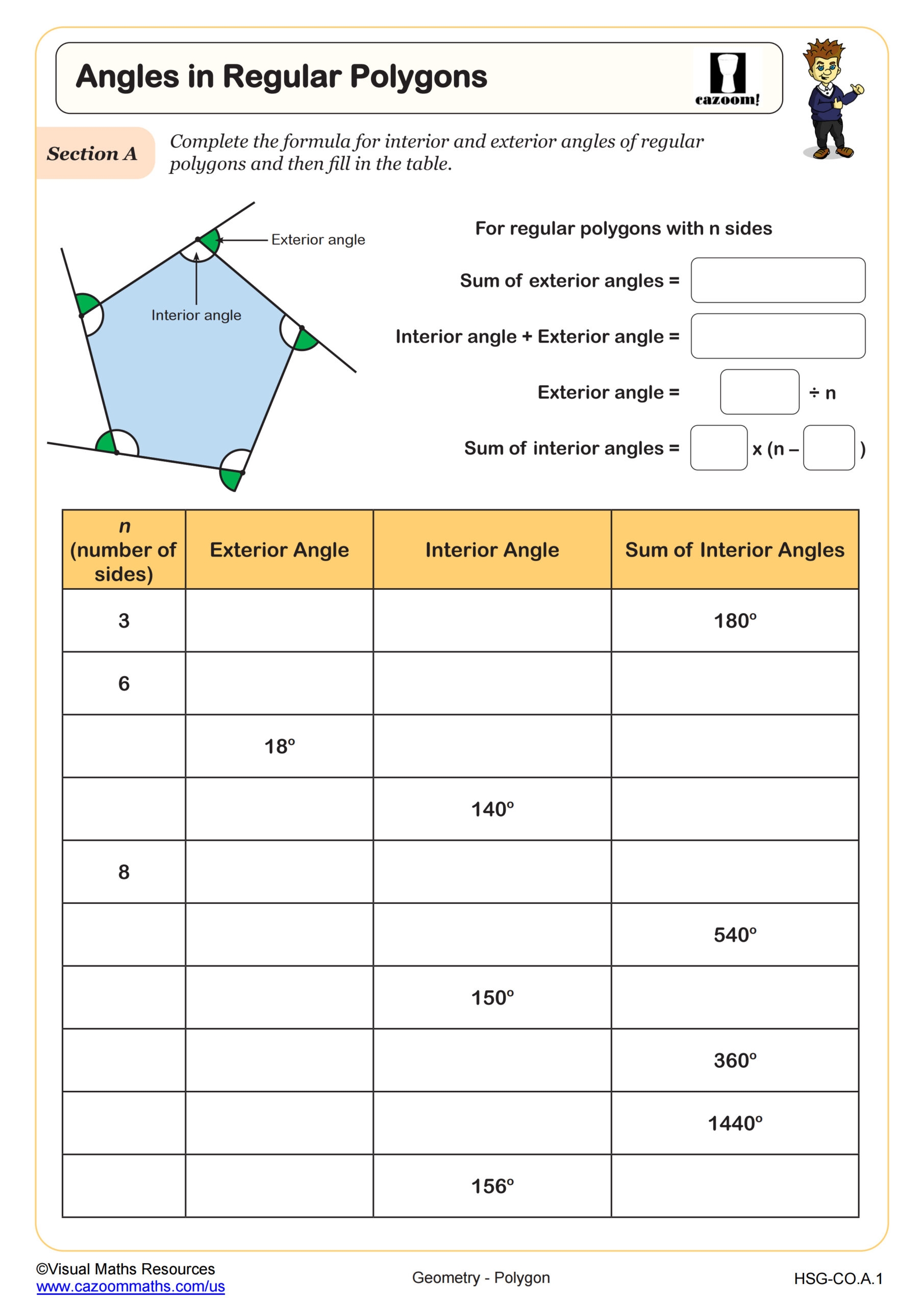 homework 4 area of regular figures