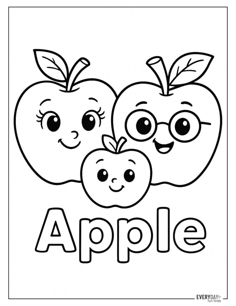 printable apple coloring pages