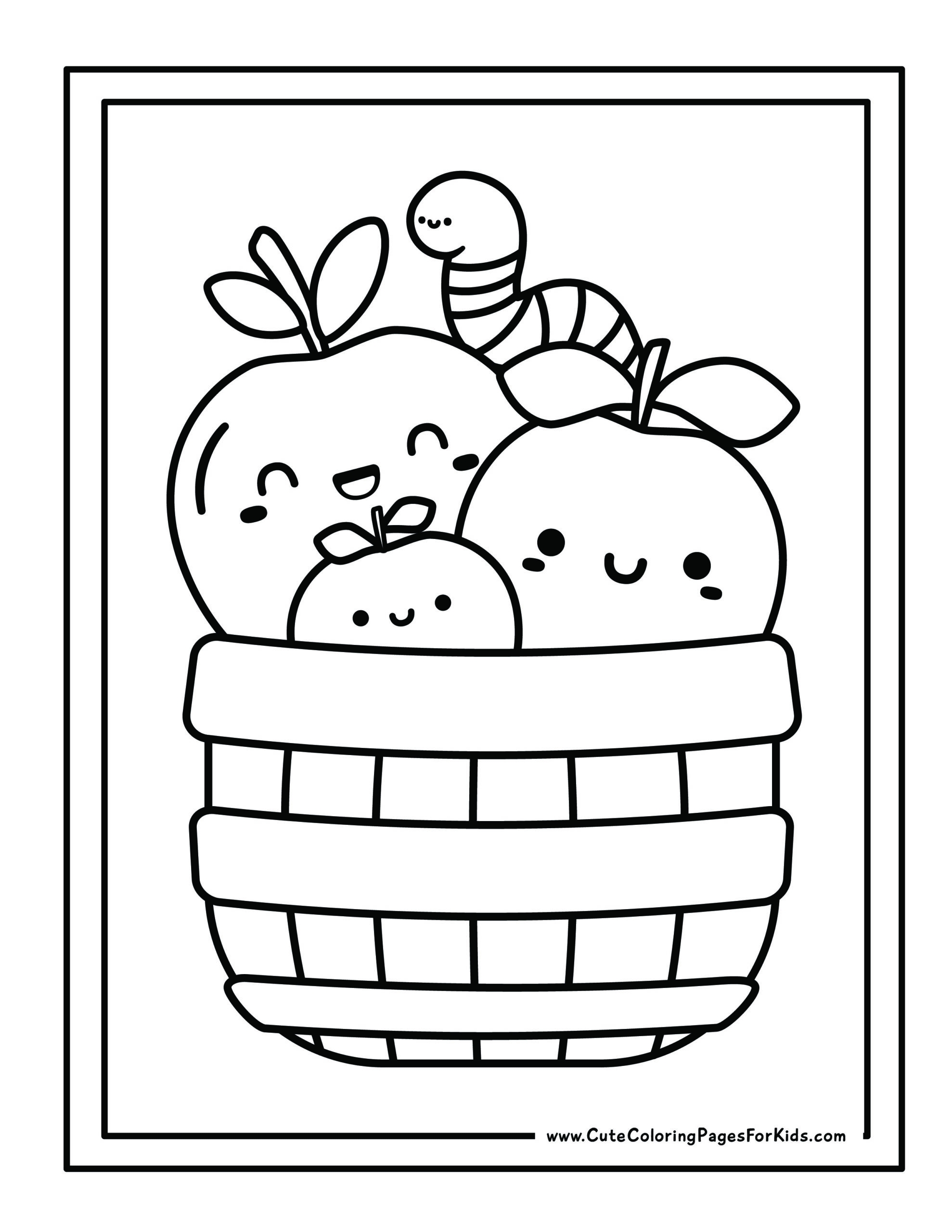 Apple Coloring Pages Free Printables Cute Coloring Pages For Kids