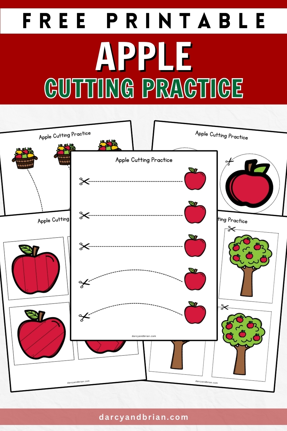 Apple Cutting Worksheet Printable Fine Motor Activity Apple Cutting Worksheet Printable Fine Motor Activity
