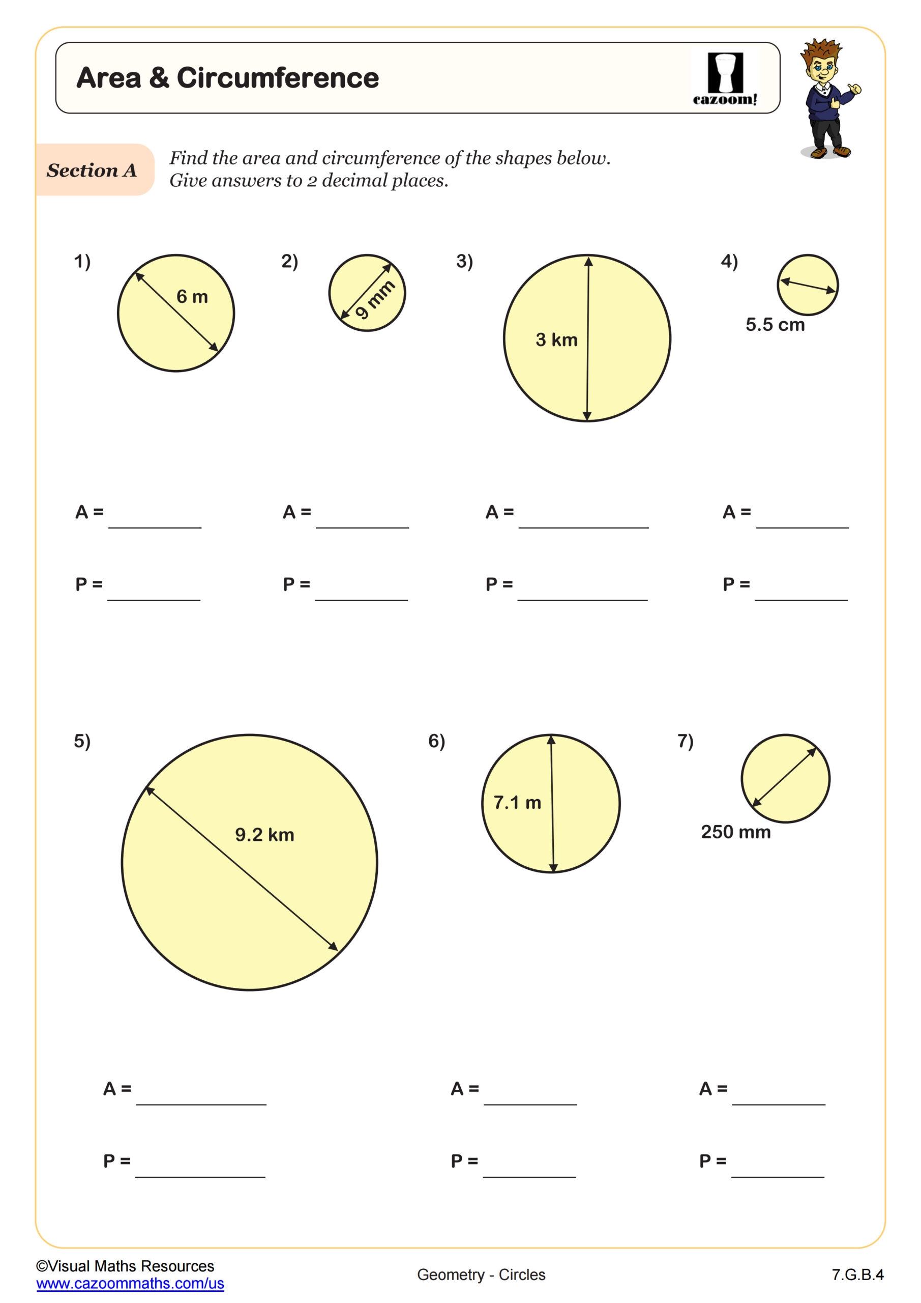 Area And Circumference Of Circles Worksheet 7th Grade PDF Worksheets Worksheets Library