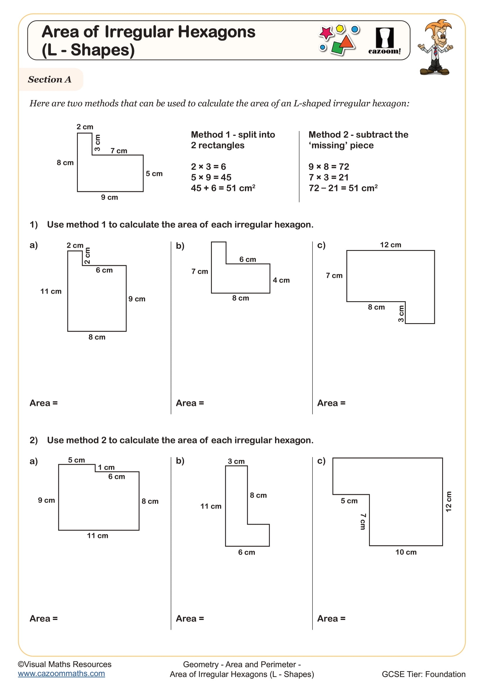 perimeter and area worksheets