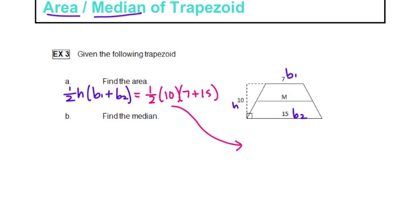 Area Median Of Trapezoid YouTube