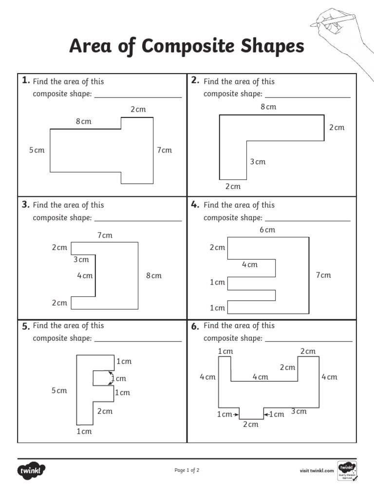 area of composite shapes worksheet