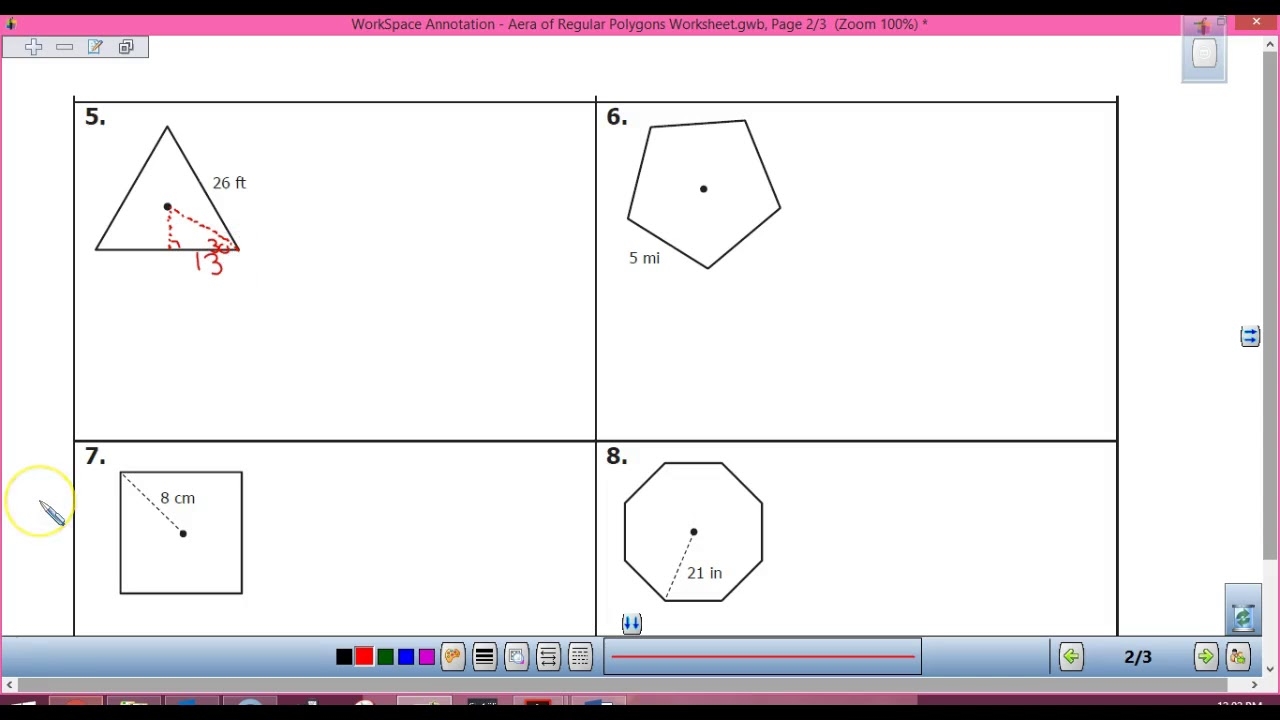 Area Of Regular Polygons Worksheet YouTube