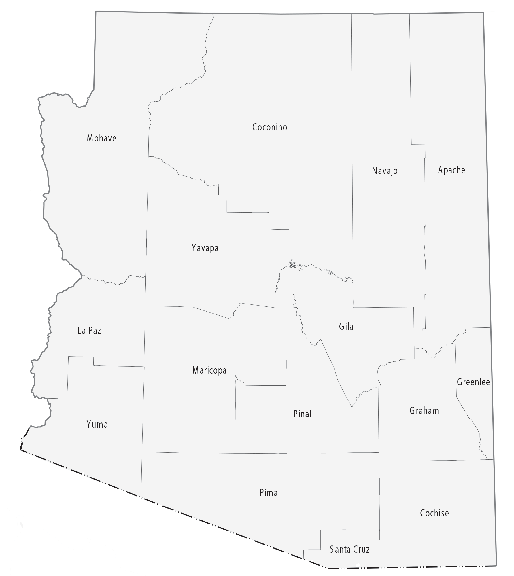 Arizona County Map GIS Geography