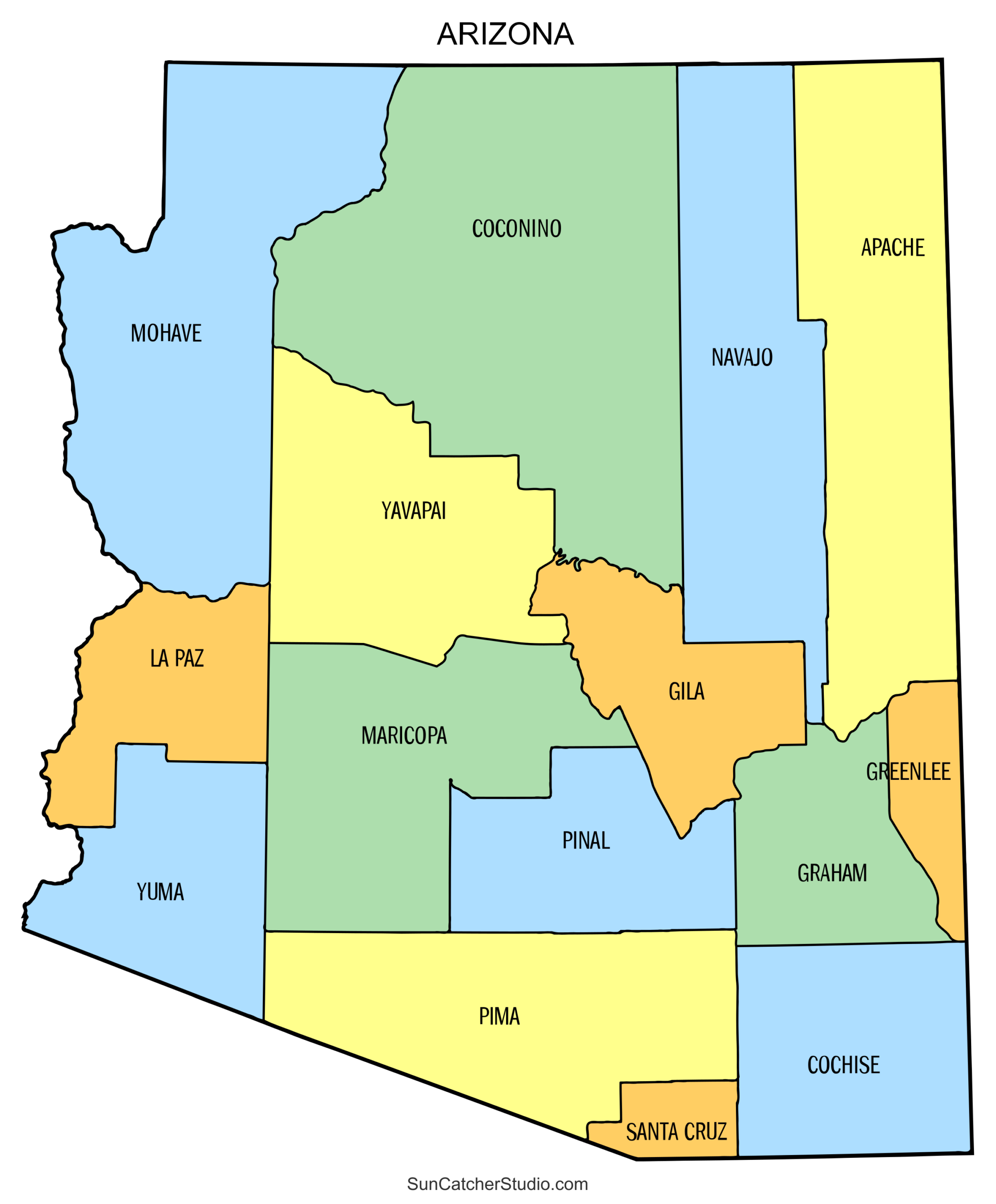 arizona state county map
