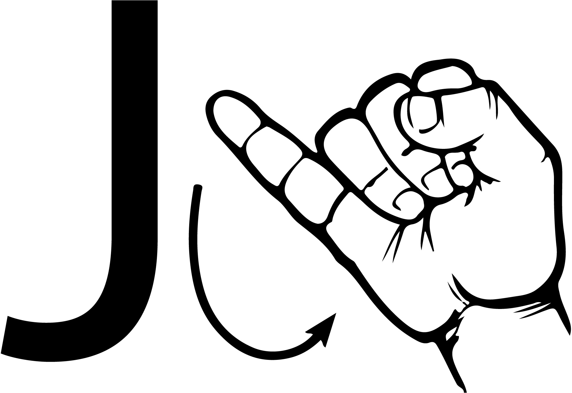 ASL Sign Language Letter J Coloring Page Free Printable