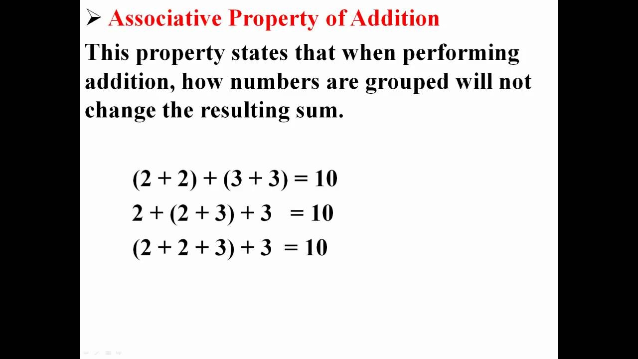 Associative Property Of Addition YouTube