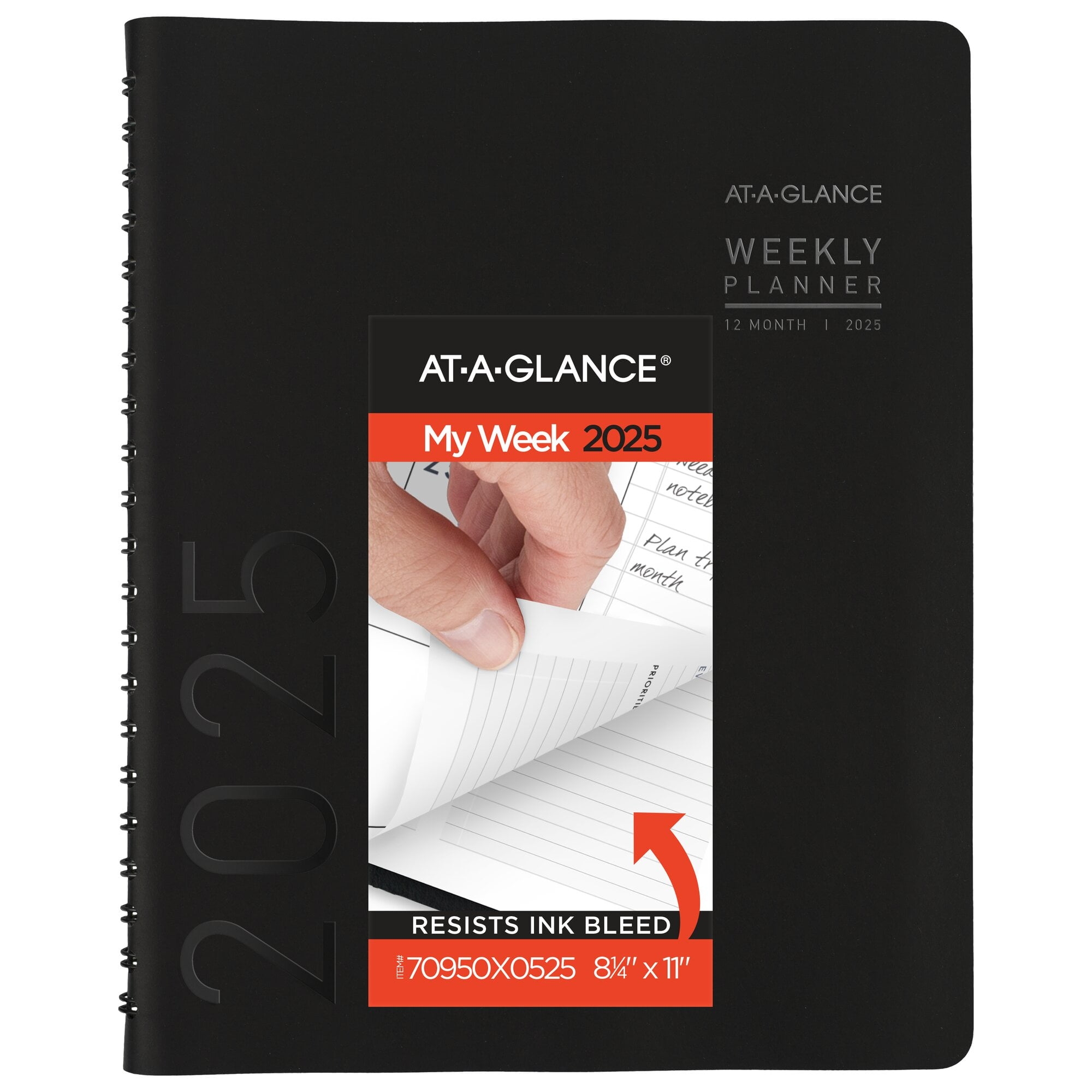 AT A GLANCE 2025 Weekly Monthly Appointment Planning Book Black Work Calendar Large 8 25 X 11 Walmart