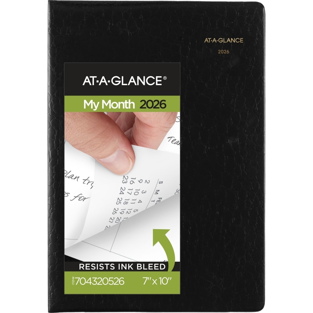AT A GLANCE Designer Cover 2026 Monthly Planner Black Large 7 X 10 OfficeSupply