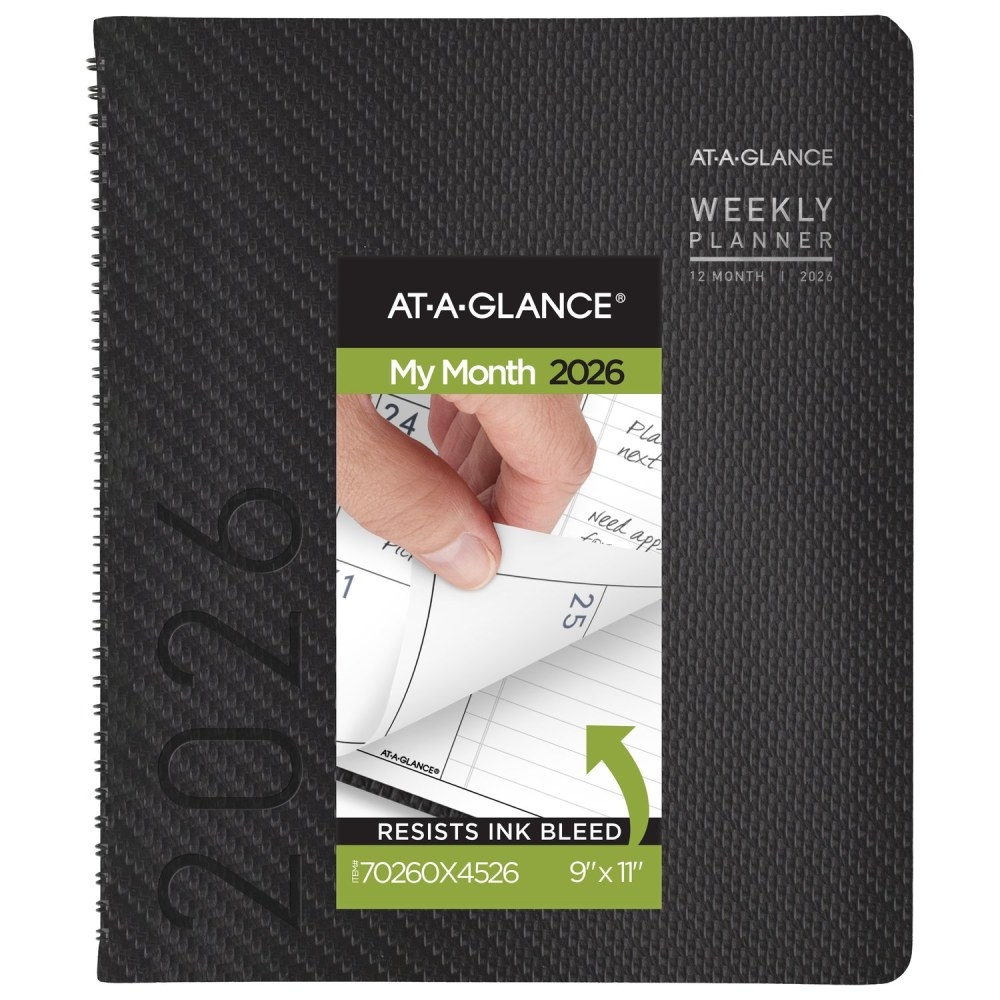 AT A GLANCE Executive 2026 Monthly Padfolio Black Large 9 X 11 Office Depot