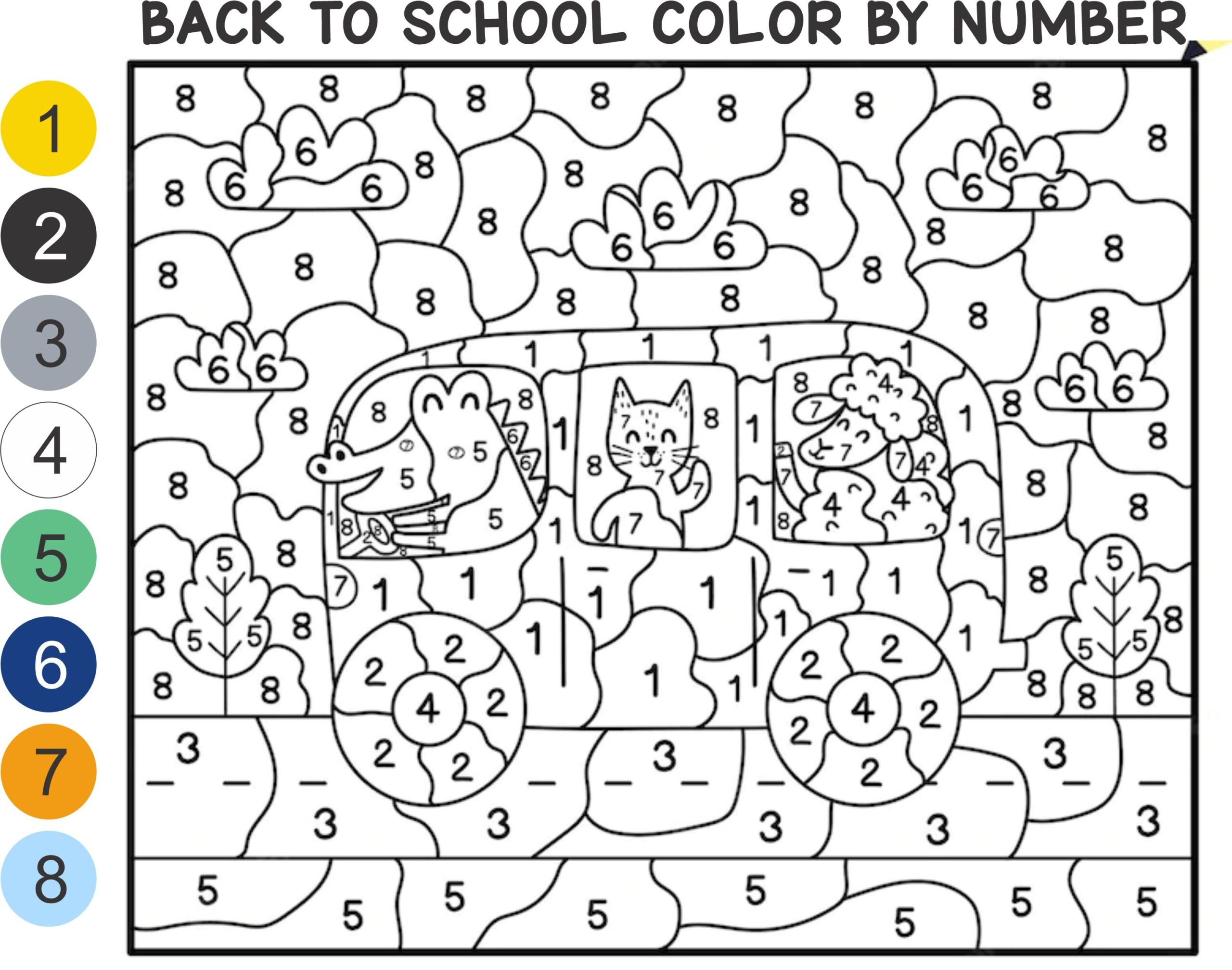 Back To School Color By Number Back To School Color By Number
