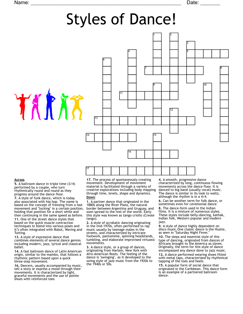 Ballroom Dances Crossword WordMint