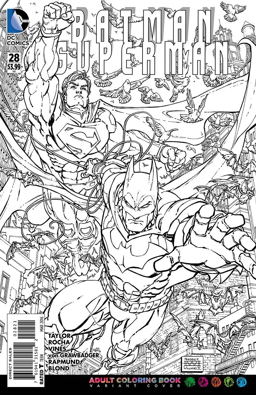 Batman Superman 28 2013 Adult Coloring Book Variant