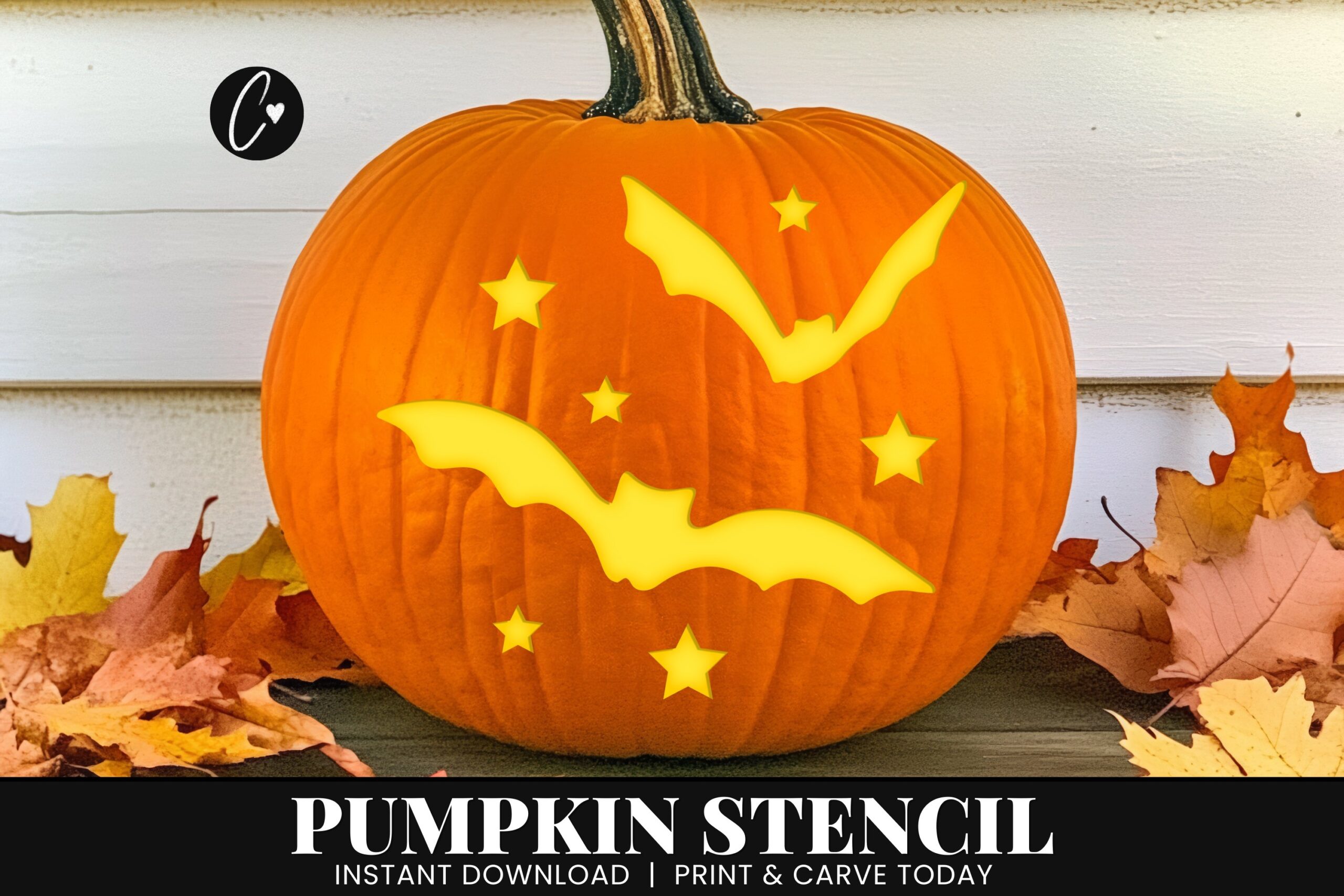 Bats Pumpkin Stencil Printable Halloween