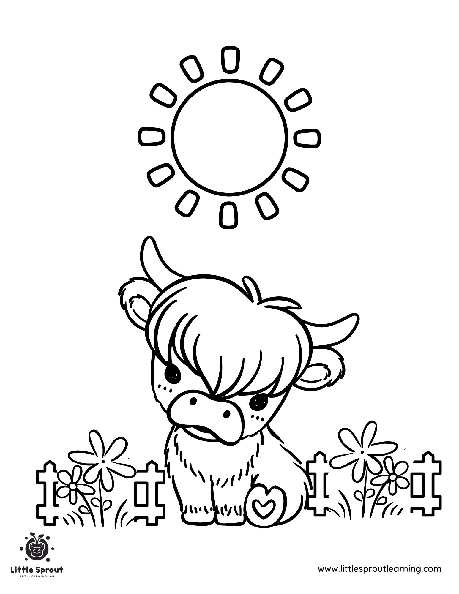 highland cow coloring page