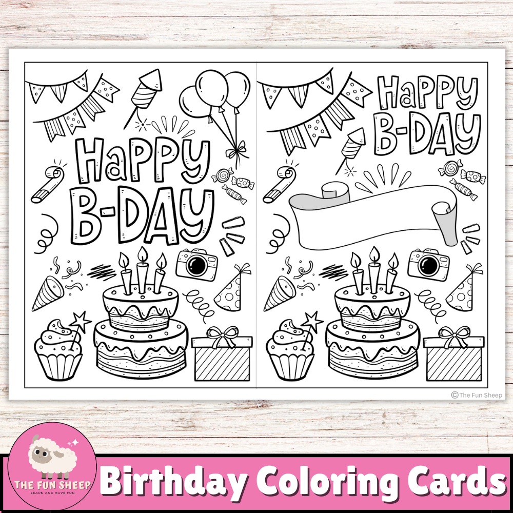 Birthday Coloring Cards Printable Happy Birthday Card DIY Birthday Arts Project Made By Teachers Birthday Coloring Cards Printable Happy Birthday Card DIY Birthday Arts Project Made By Teachers
