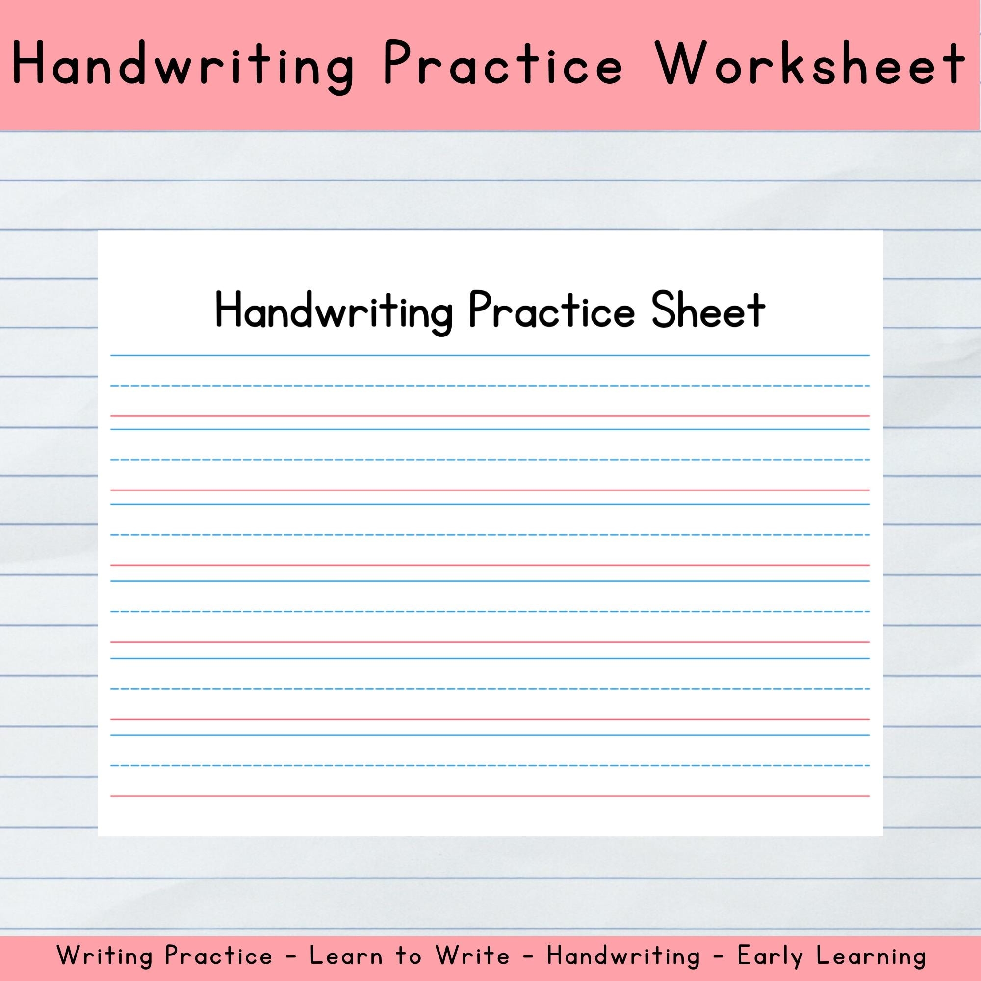 printable handwriting practice worksheets