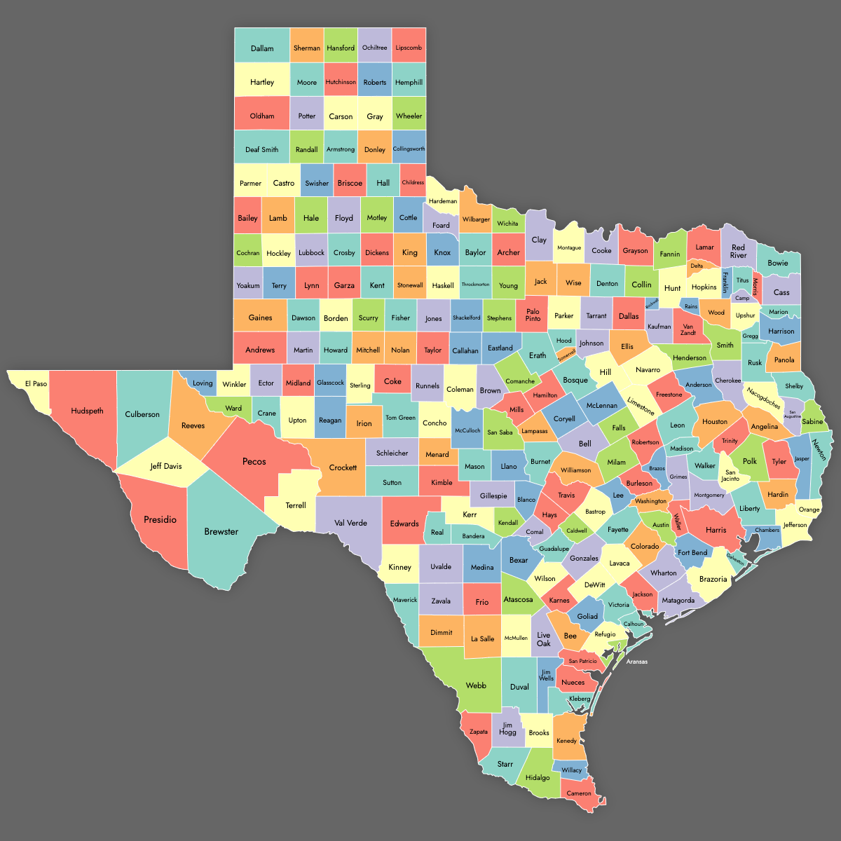 counties in texas map counties in texas map