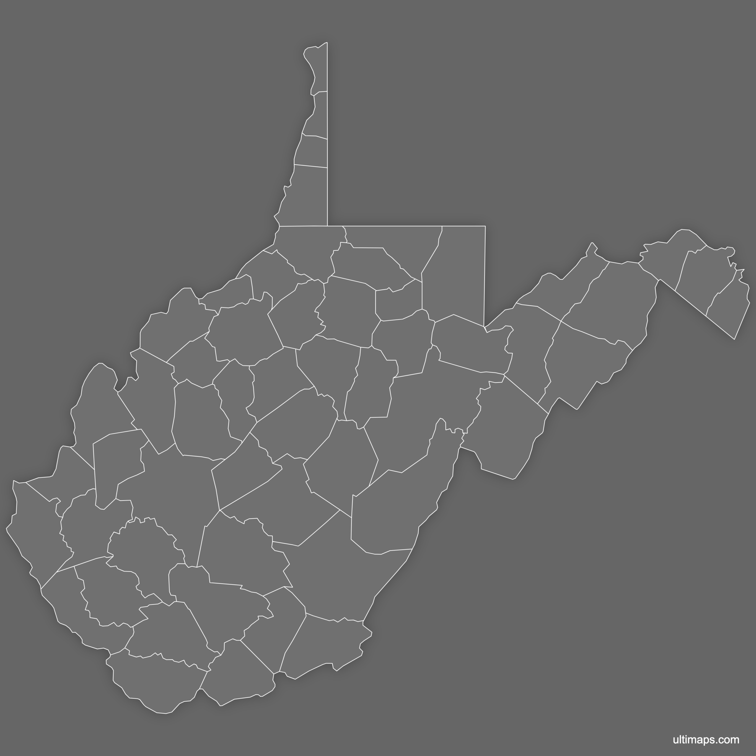 west virginia county map