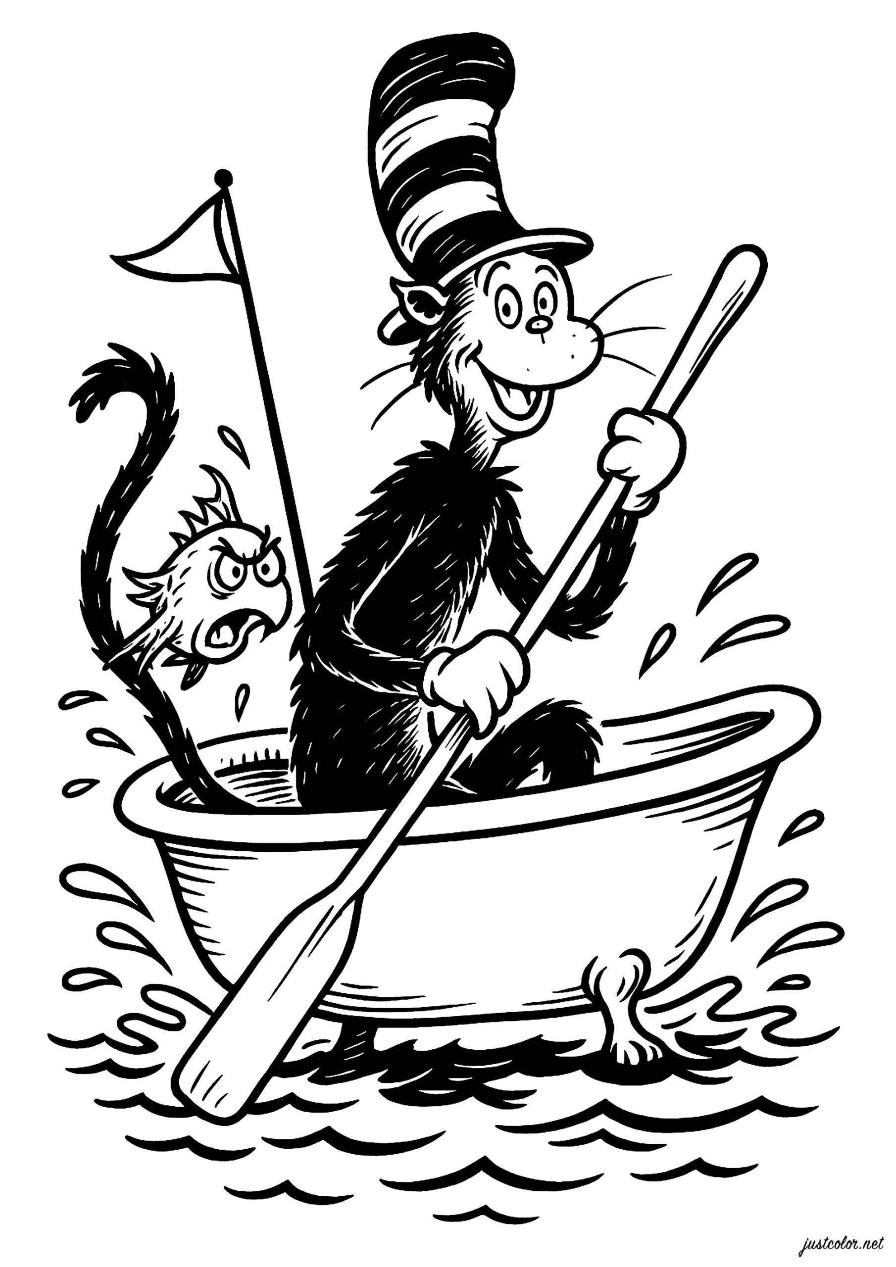 Boating Adventure The Cat In The Hat Coloring Pages