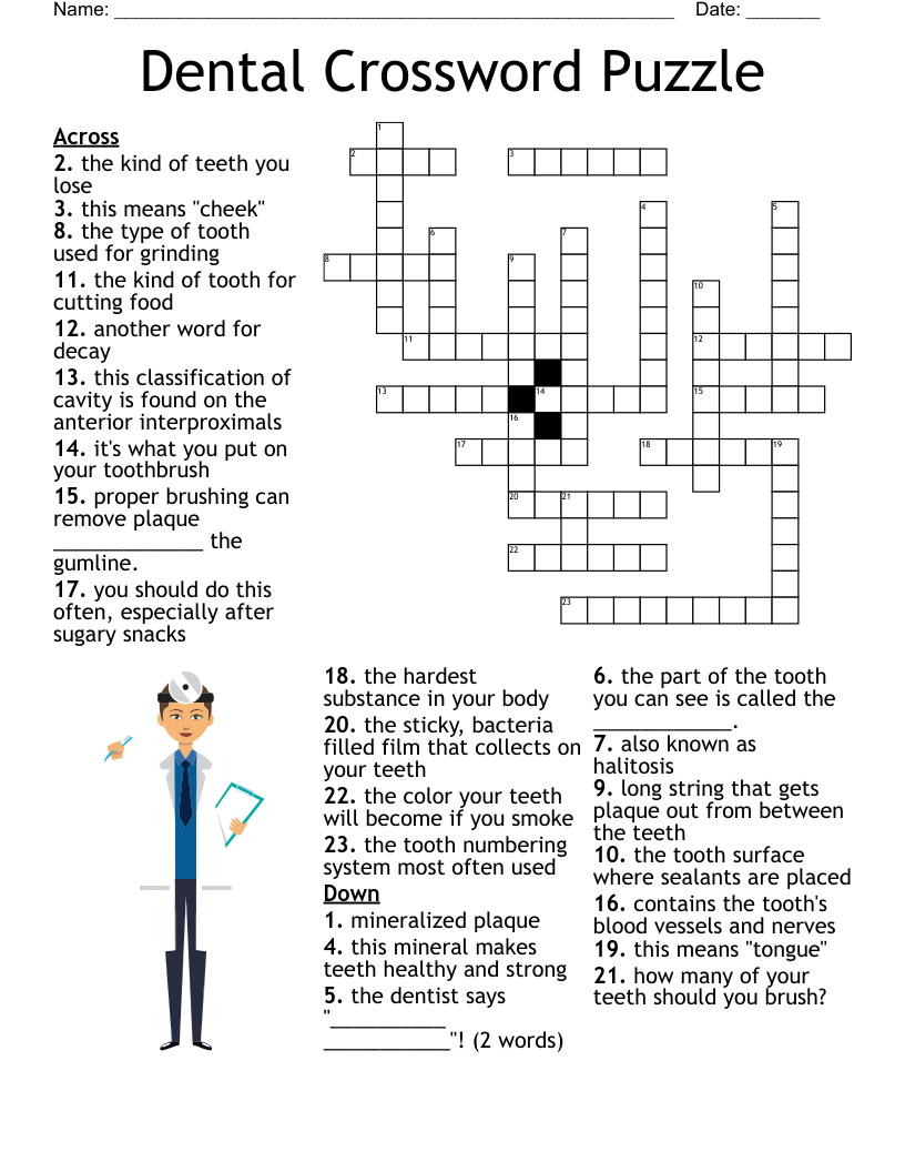Brushing And Flossing Crossword WordMint Brushing And Flossing Crossword WordMint