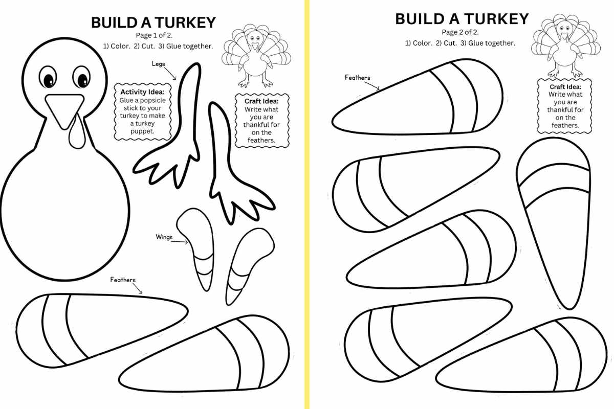 printable turkey pattern with feathers printable turkey pattern with feathers