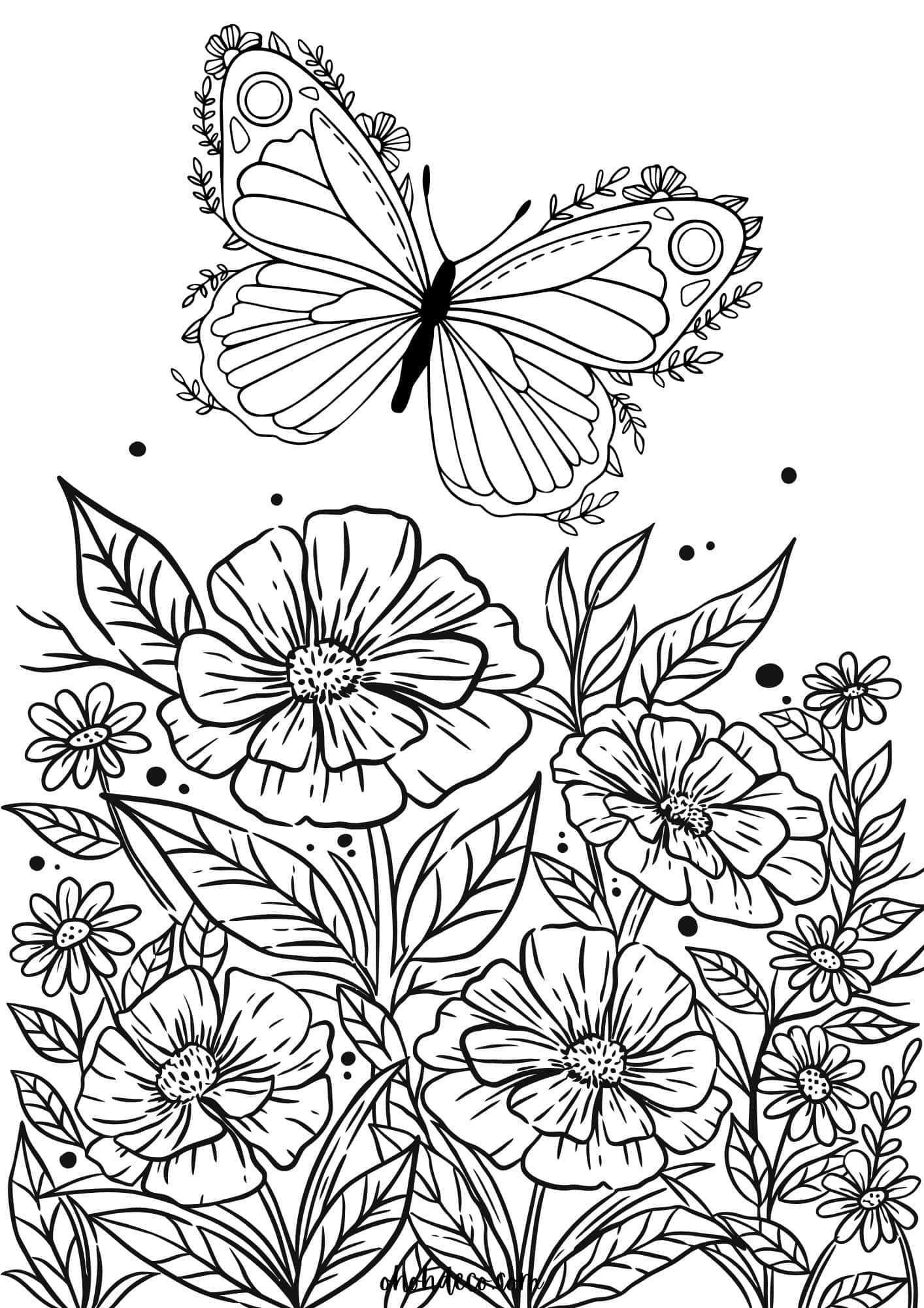Butterfly flower coloring page 12 Ohoh Deco Butterfly flower coloring page 12 Ohoh Deco
