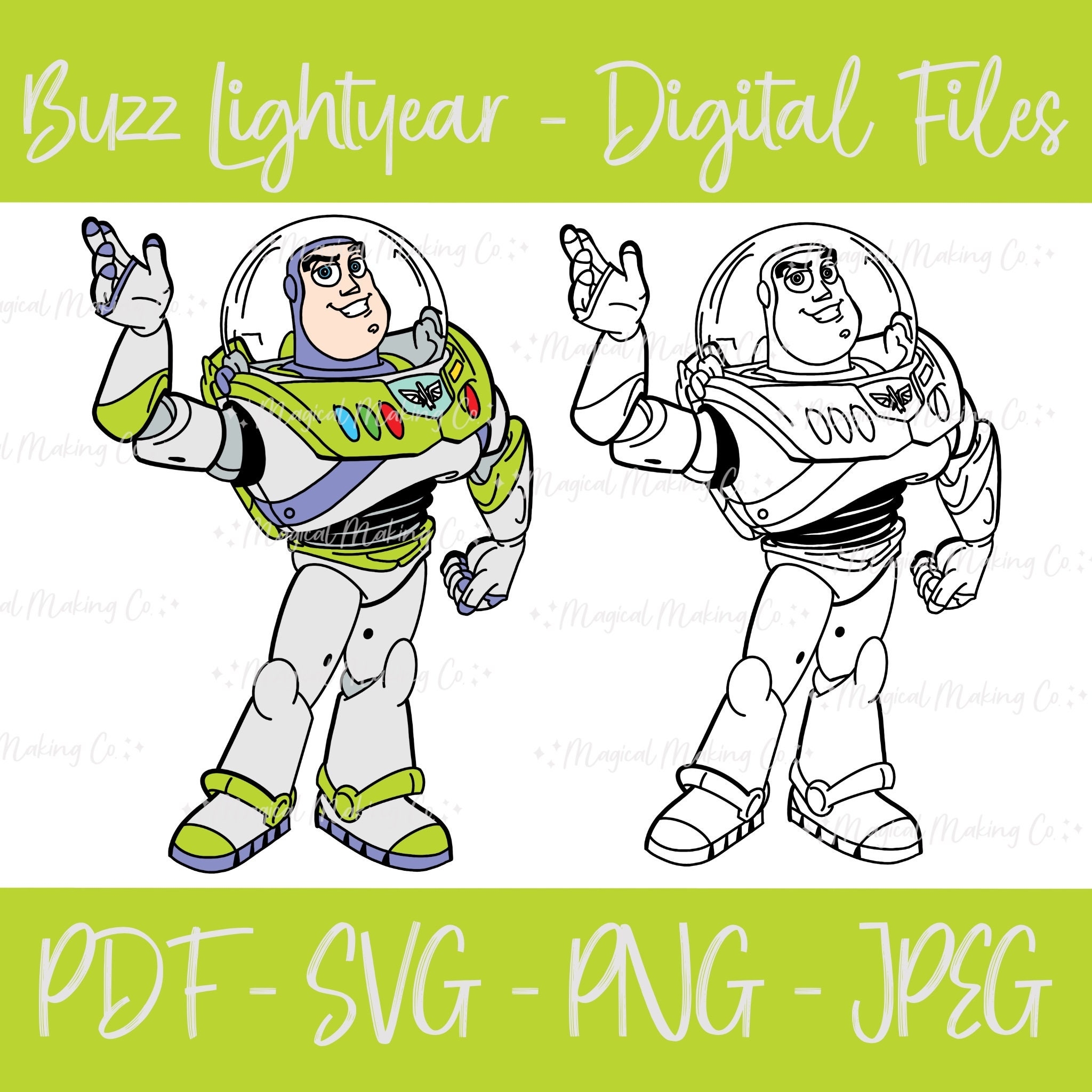 Buzz Lightyear toy Story Digital Files Svg png pdf jpeg Kids Coloring Pages pixar Coloring Page Etsy Denmark