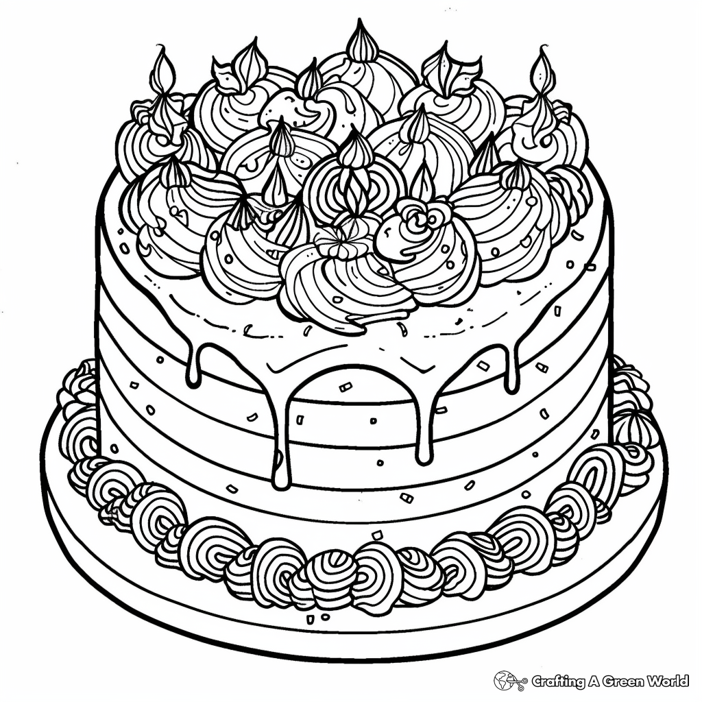 Cake For Adults Coloring Pages Free Printable 