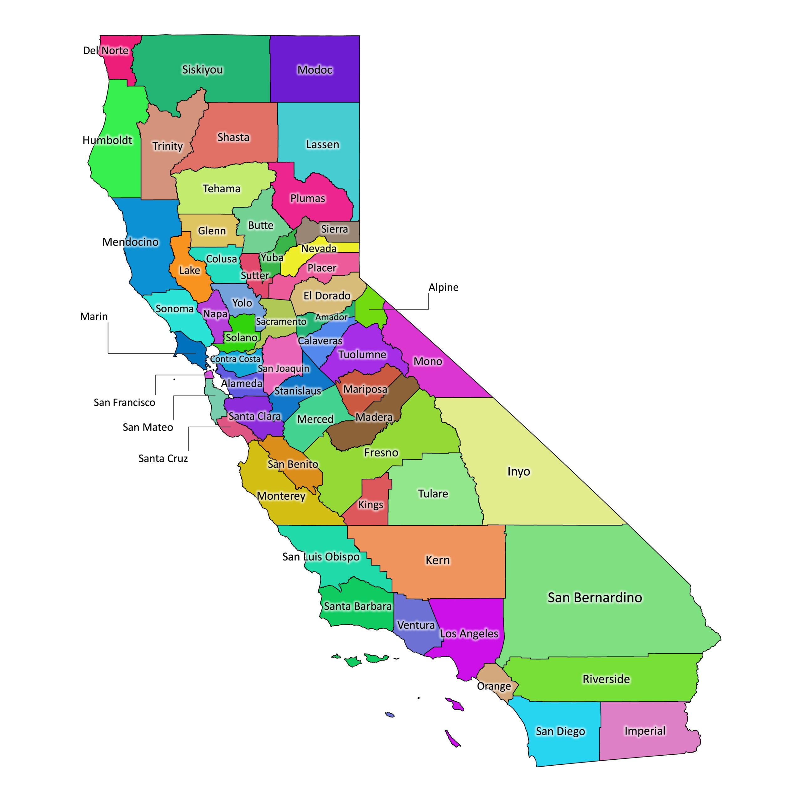 California Labeled Map Labeled Maps California Labeled Map Labeled Maps