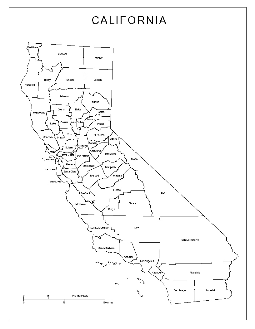 map outline of california