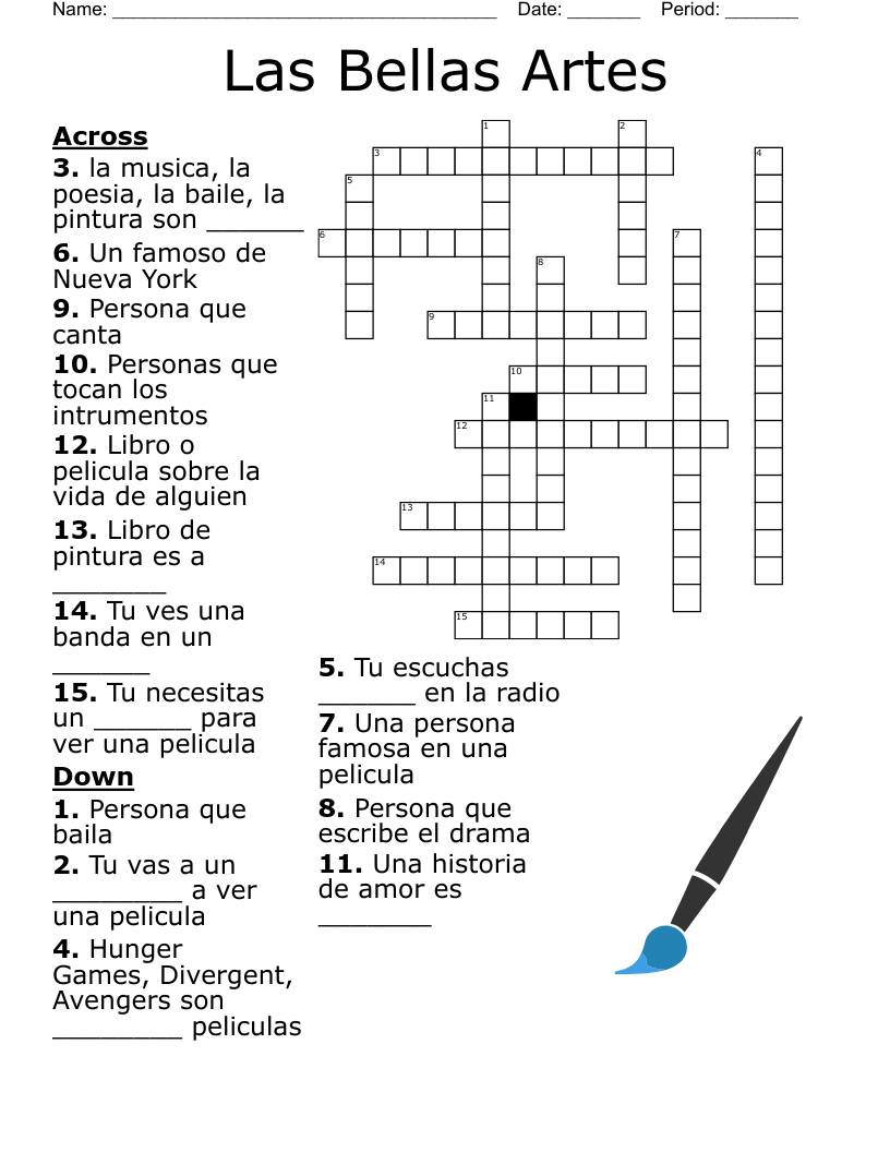 Capitulo 6A Crossword WordMint Capitulo 6A Crossword WordMint