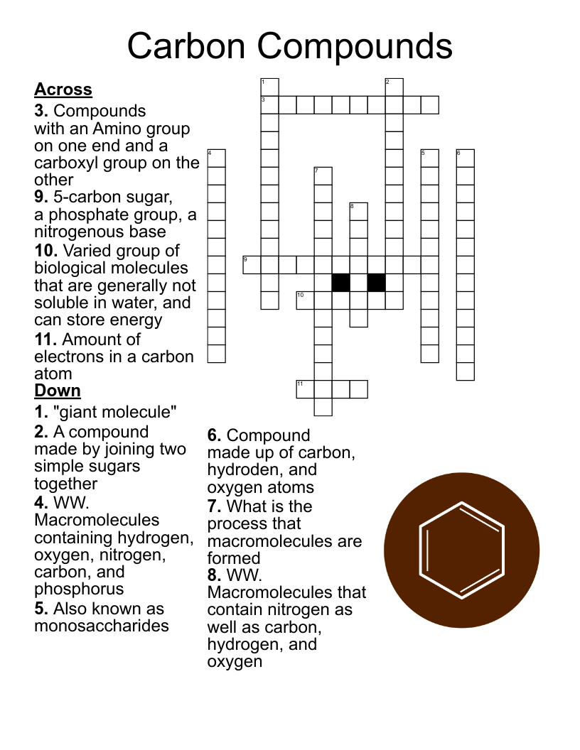 Carbon Chemistry Crossword WordMint