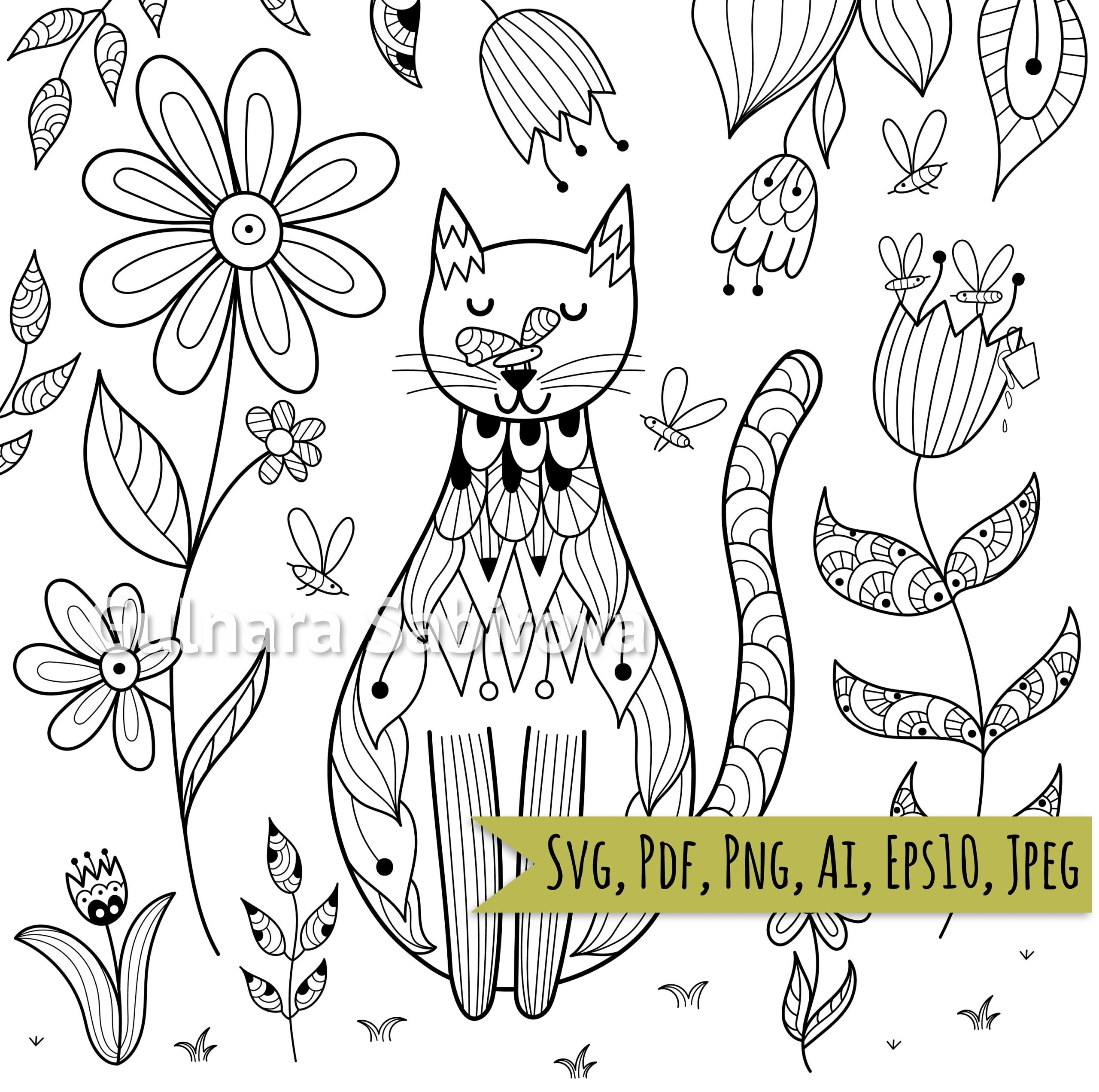 cat coloring pages free printable