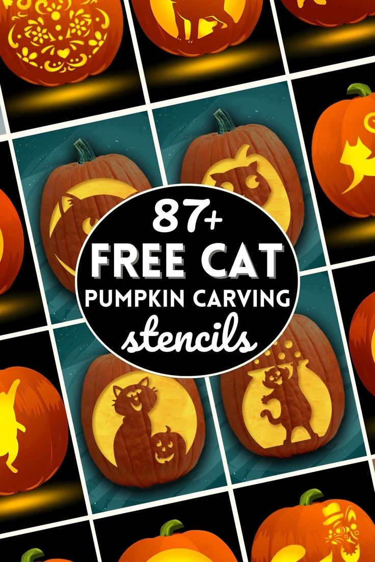Cat Pumpkin Carving Stencils