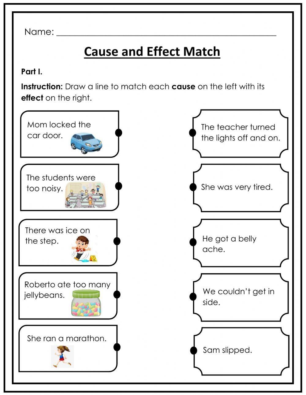 Cause And Effect Match Interactive Worksheet Worksheets Library Cause And Effect Match Interactive Worksheet Worksheets Library